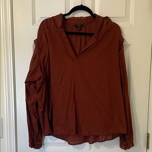 J. Crew Rust Brown Long-Sleeve Blouse